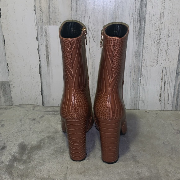 Lulus croc embossed GORGEOUS above ankle boots/booties NWOT! - Picture 6 of 8